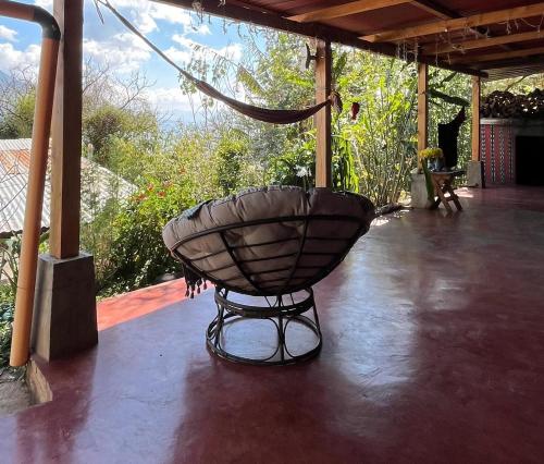 a large bowl sitting on top of a patio at ELENA'S HOME STAY in Sololá