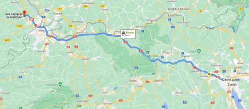 a detailed map of the roads and highways at Aux cigognes de Blotzheim in Blotzheim
