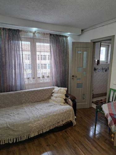 una camera con letto e finestra di Apartament Medias Metanului a Mediaş