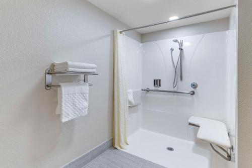 a bathroom with a shower and a sink at Best Western Cordelia Inn in Fairfield