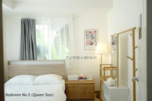 Säng eller sängar i ett rum på 3BR Entire House, Central Westgate, Nonthaburi
