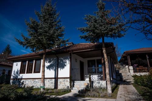 a house with two trees in front of it at Rhodopes Legends in Vrata