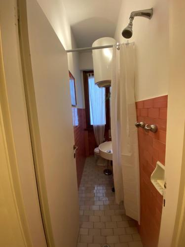 een kleine badkamer met een toilet en een wastafel bij Monolocale Firenze Robbia in Florence
