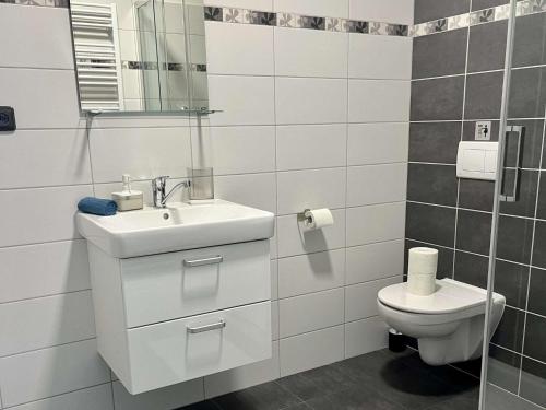 Koupelna v ubytování Spacious holiday home with barbecue