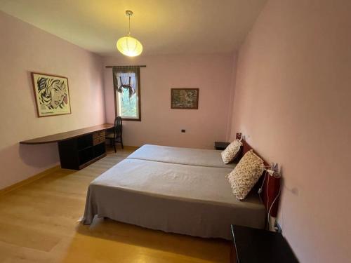 a bedroom with a bed and a desk in it at Gomera Isla Mágica in San Sebastián de la Gomera