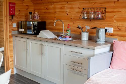 Dapur atau dapur kecil di Wildflower Meadow Cabins