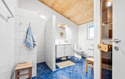 y baño con lavabo y aseo. en Pallas, en Fanø