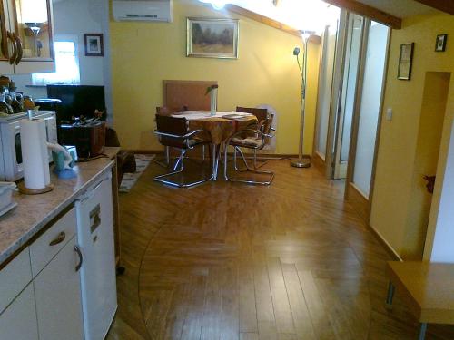 Kuchyň nebo kuchyňský kout v ubytování Apartma "Pod Matajurjem" mountains view