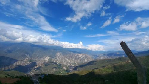 a view of a mountain range from an airplane at HOTEL CAMPESTRE ABRAZO DEL ANGEL in Aratoca
