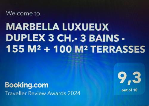 Ett certifikat, pris eller annat dokument som visas upp på MARBELLA LUXUEUX DUPLEX 3 CH.- 3 BAINS - 155 M² + 100 M² TERRASSES