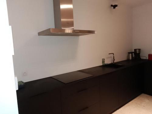 a kitchen with a sink and a stove at Central Studio in Kortrijk in Kortrijk