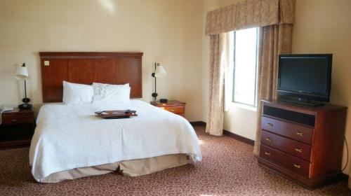 a hotel room with a bed and a television at Hampton Inn & Suites Kingman in Kingman