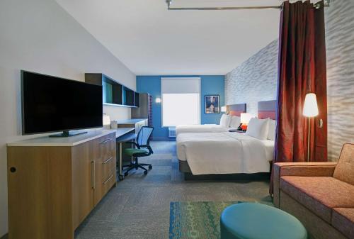 Home2 Suites By Hilton Columbusにあるベッド