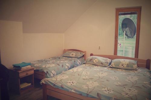 a bedroom with two twin beds and a window at Bed and Breakfast Family Djukic in Šipovo