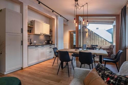 Kuchyň nebo kuchyňský kout v ubytování Landhaus Jenul