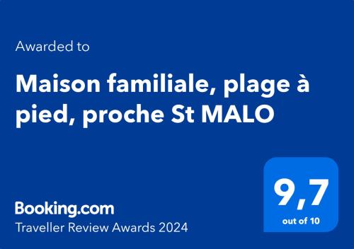 Photo de la galerie de l'établissement Maison familiale, plage à pied, proche St MALO, à Saint-Coulomb