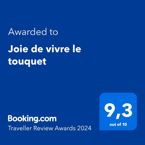 une capture d'écran d'un téléphone avec le texte attribué à toe de wine la toucot dans l'établissement Joie de vivre le touquet, à Le Touquet-Paris-Plage