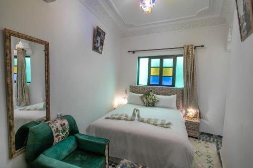 Cama o camas de una habitación en Riad dar Yamna