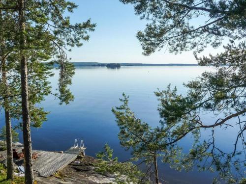 LahdenperäにあるHoliday Home Keskikallio- nuasjärvi by Interhomeの木々からの湖の眺め