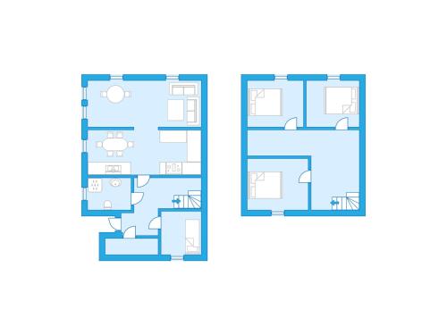 a plan of two floors of a house at Holiday Home Øygårdsheia by Interhome in Grimstad