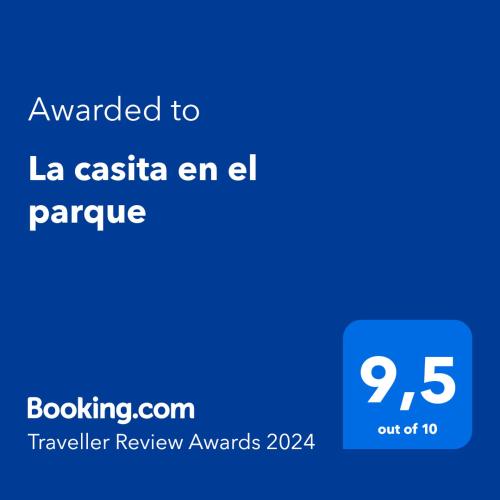 a screenshot of a cell phone with the text awarded to la casita en el at La casita en el parque in Chacras de Coria