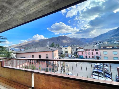 a view of a city from a balcony at Terrazza Rinaldi - centro - wifi - Panoramico in Fanano