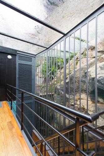 a view from the second floor of a building with a staircase at RVA - Gustave Eiffel Apartments in Porto