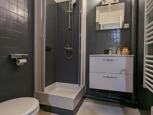 bagno con doccia e servizi igienici. di Gîte Ouzouer-sur-Loire, 5 pièces, 8 personnes - FR-1-590-281 a Ouzouer-sur-Loire