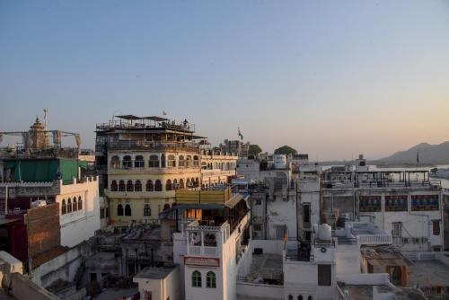 a view of a city with buildings at Sajjan Villa in Udaipur