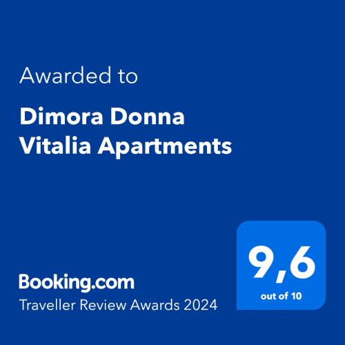 a blue screen with the text awarded to drupal domana vida applications at Dimora Donna Vitalia Apartments in Erice