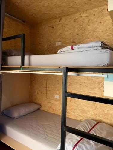 a group of bunk beds in a room at Cozy Hub Hostel in Chiang Mai