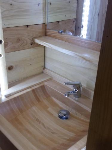 baño con lavabo y grifo en ROULOTTE DU PERE NOEL, en Ban-sur-Meurthe-Clefcy