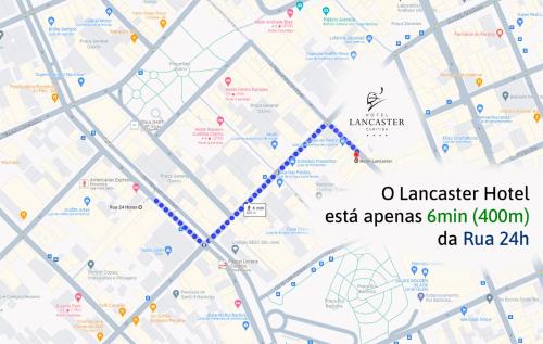 une carte de l'hôtel lancaster ectec areascinzazazazaza dans l'établissement Lancaster Hotel by Castelo Itaipava, à Curitiba