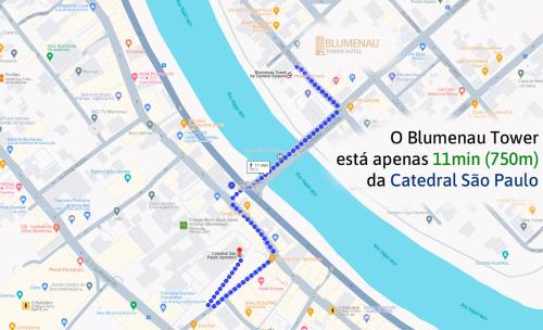 a map of the dublin tower and the dublin eye at Blumenau Tower by Castelo Itaipava in Blumenau