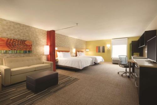 Krevet ili kreveti u jedinici u objektu Home2 Suites By Hilton Iowa City Coralville