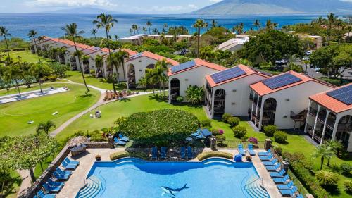 an aerial view of a resort with a swimming pool at Aston Maui Hill in Wailea