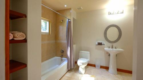 a bathroom with a sink and a toilet and a bath tub at Royal Palms Estate in Christiansted