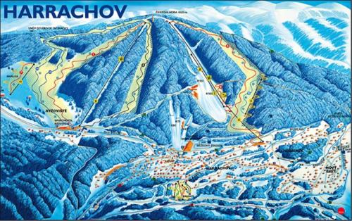 a map of a map of a mountain at Sport hotel POMI in Harrachov