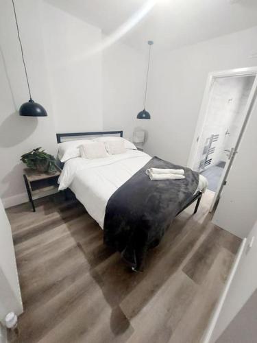 Katil atau katil-katil dalam bilik di Stunning 1-bedroom annexe flat with own entrance near London
