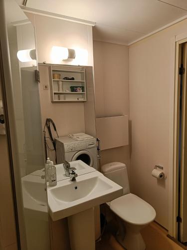 a bathroom with a sink and a toilet at Apartment Nilsiä in Nilsiä
