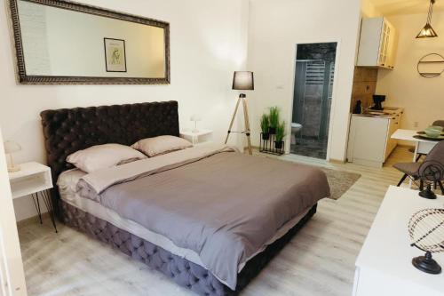una camera con un grande letto di Apartman Silver room a Sombor