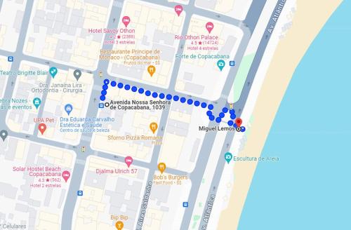 um mapa da cidade de Dublin com locais para se hospedar em BN13 - Apto Espaçoso a 4 min da praia Copacabana no Rio de Janeiro