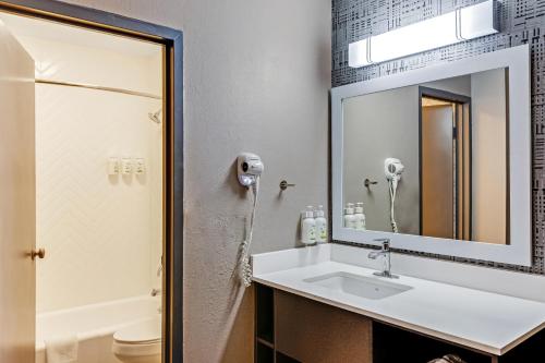 a bathroom with a sink and a mirror at The Wander Hotel in Gatlinburg