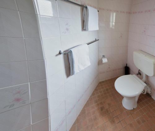 a small bathroom with a toilet and a sink at Metropole Katoomba in Katoomba