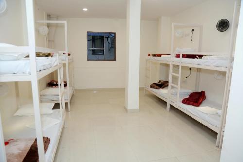 Ein Etagenbett oder Etagenbetten in einem Zimmer der Unterkunft Charlie's Hostel By Purple India