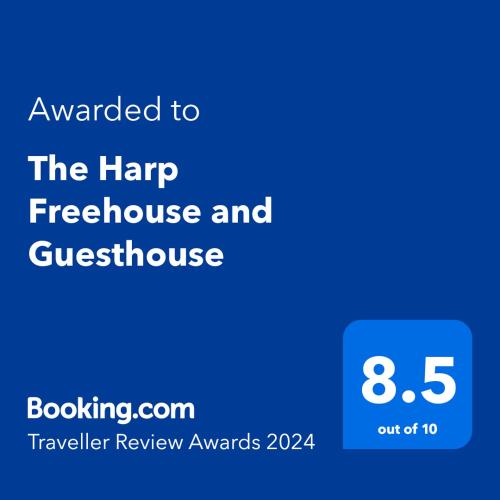 Sijil, anugerah, tanda atau dokumen lain yang dipamerkan di The Harp Freehouse and Guesthouse