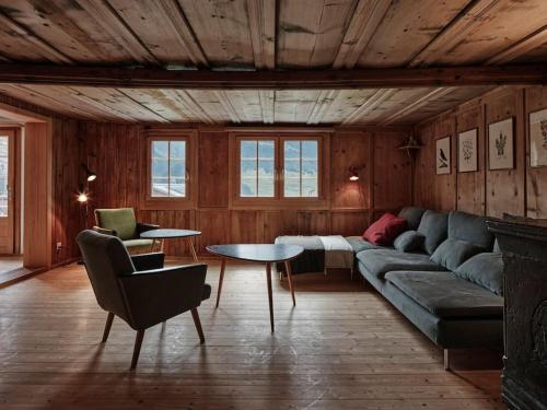 Coin salon dans l'établissement Cosy traditional mountain house in scenic valley