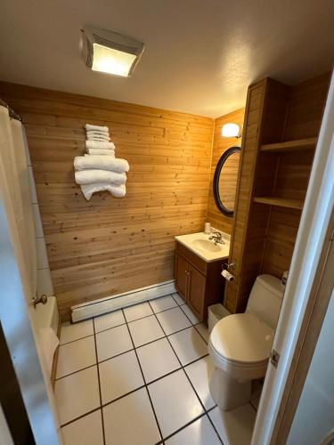 A bathroom at Sportsman Motel