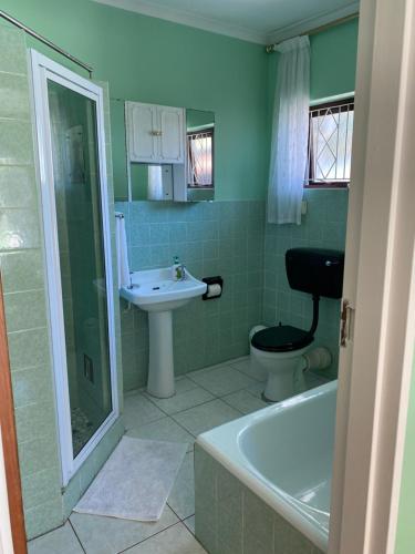 uma casa de banho com um lavatório, um WC e uma banheira em Doordrift Extension em Cidade do Cabo
