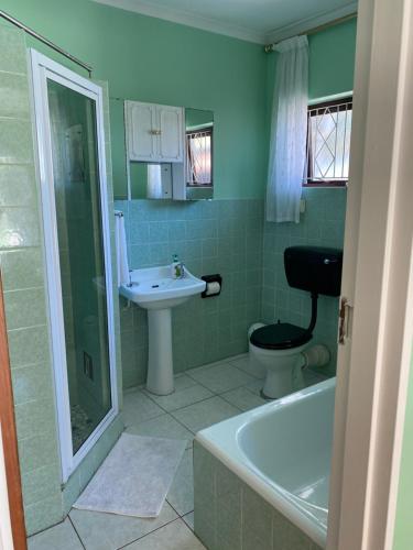 a bathroom with a sink and a toilet and a tub at Doordrift Extension in Cape Town